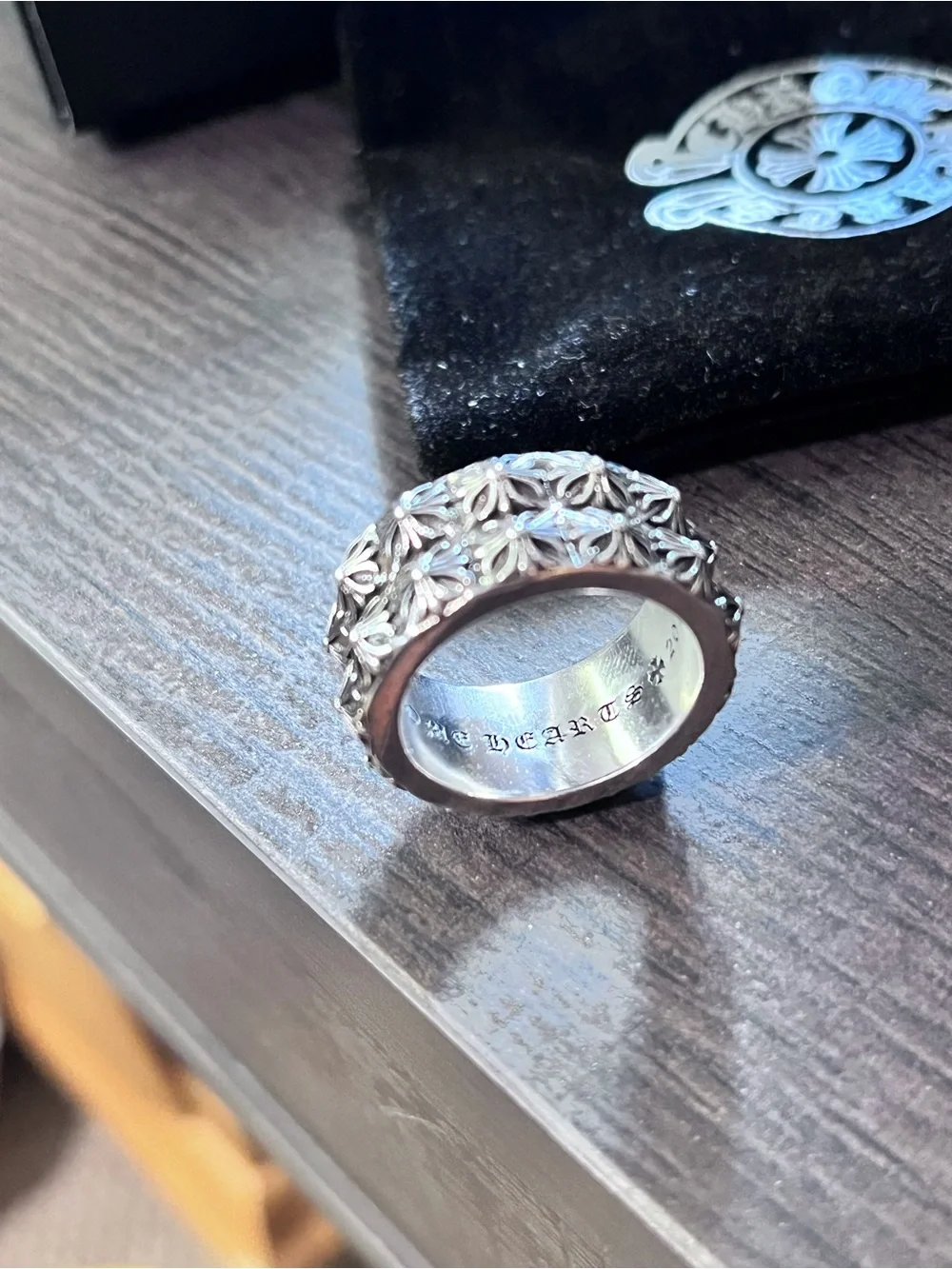 Chrome Hearts Silver Floral Band Ring